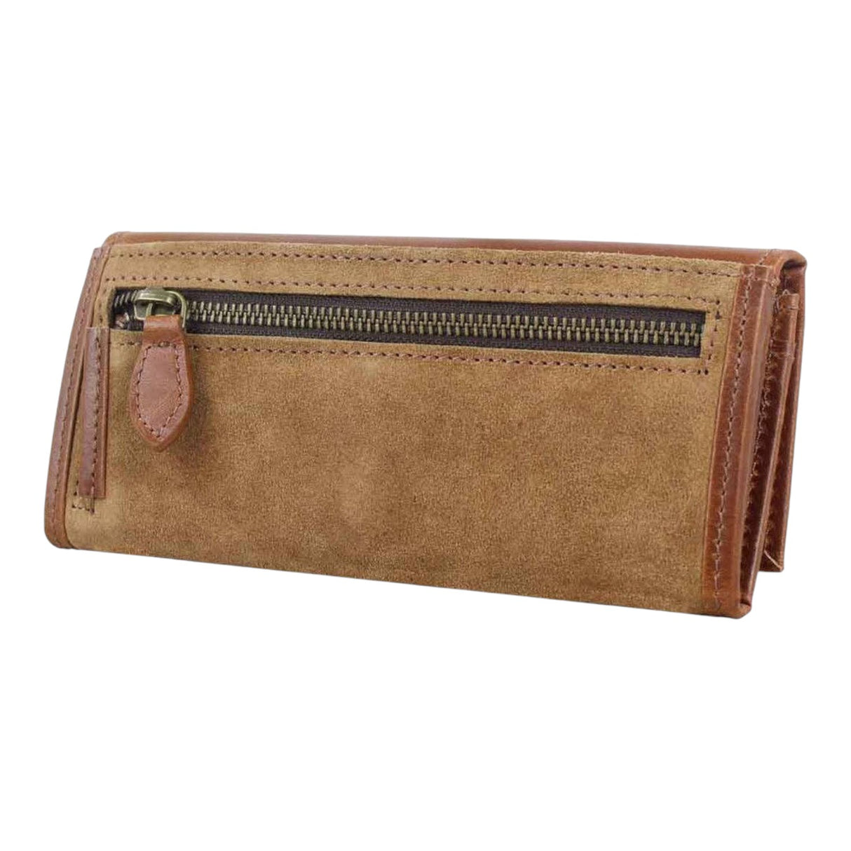 Grays 1922 Lily Snaffle Purse in Dark Tan and Suede