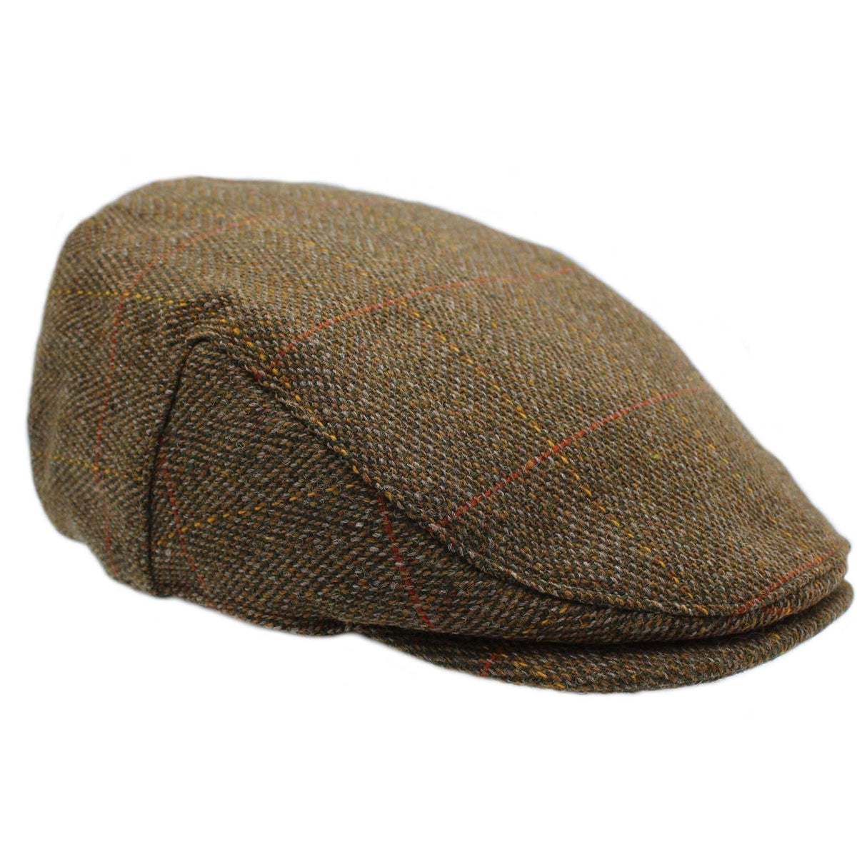 Heather Hats Chilton Derby Tweed Waterproof Flat Cap Autumn Leaf