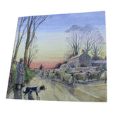 Grays 1922 Red Sky At Night Blank Vintage Theme Sheep Scene Card