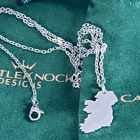 CastleKnock Designs Map of Ireland Silver Necklace