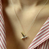 Reeves Silver and Gold Hummingbird Necklace
