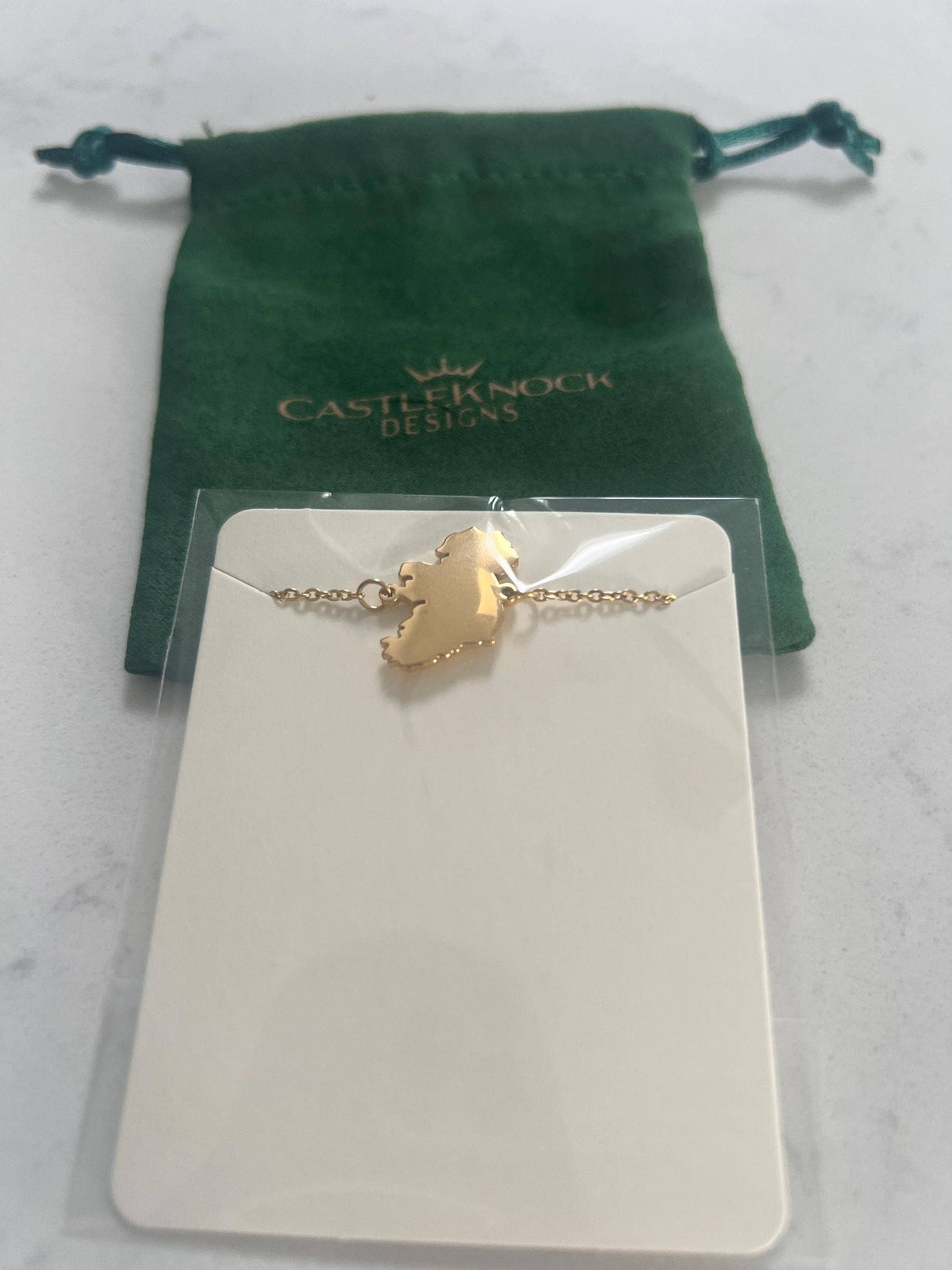 CastleKnock Designs Map of Ireland Gold Bracelet