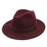 H Paris Waterproof Wool Fedora Hat with Ribbon Bordeaux