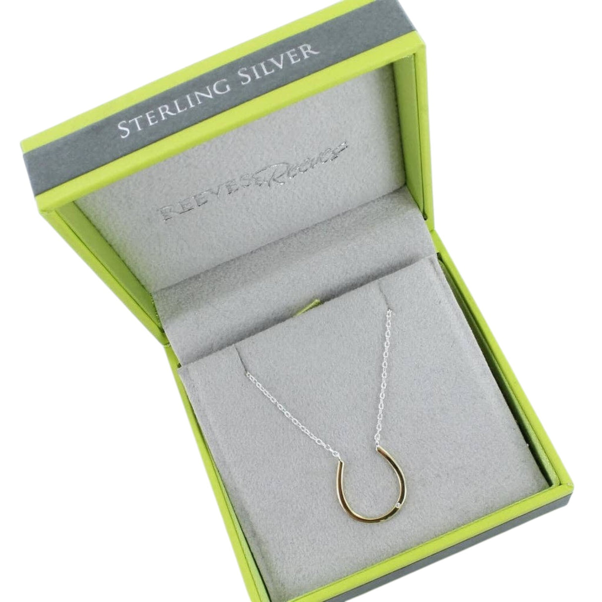 Reeves & Reeves Fine Horseshoe Necklace With Cz Detail Gold
