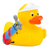 Connemara Country Georg golfer rubber duck wearing a white cap with a golf bag and ball, 8cm squeaky toy