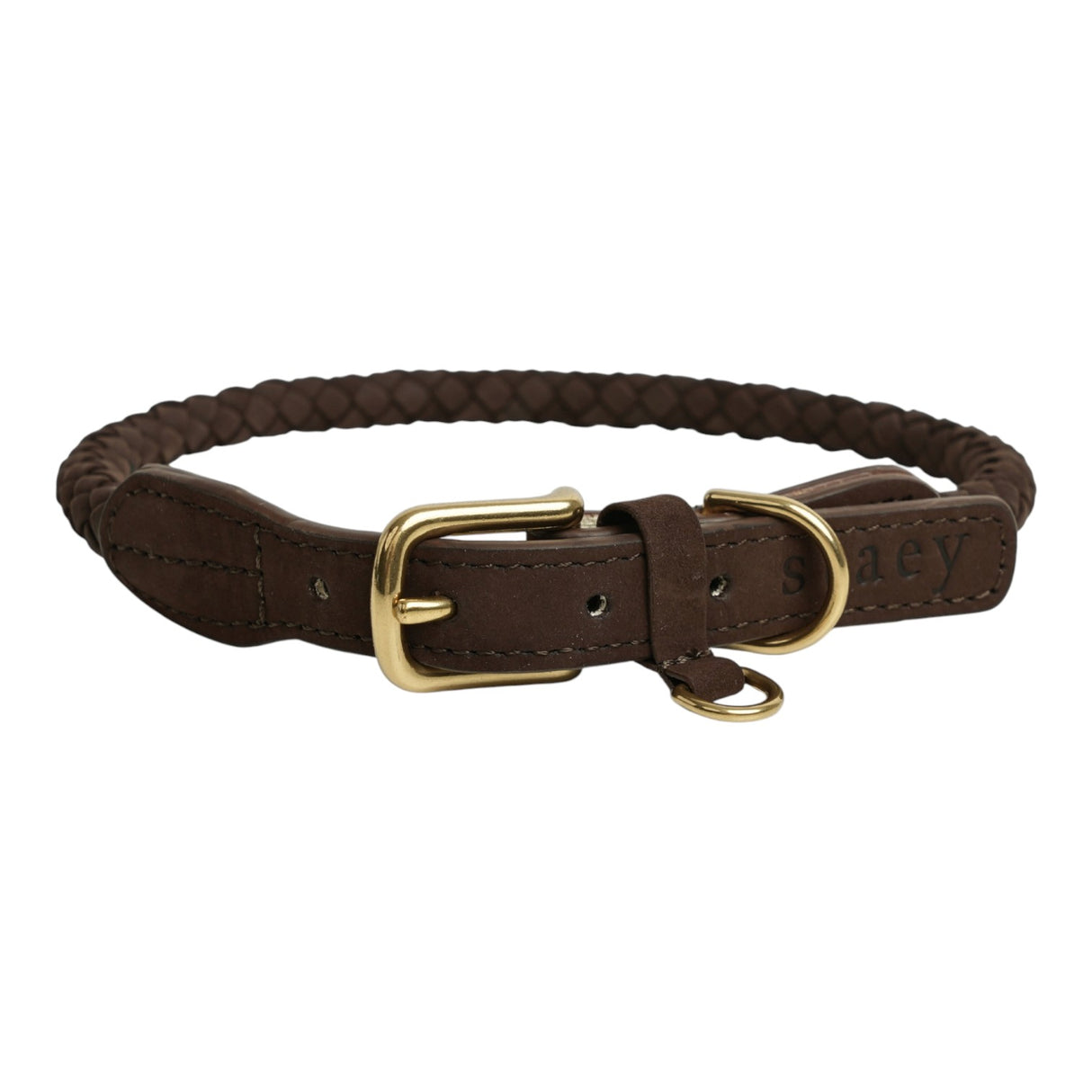 Staey Kaia Braided Dog Collar Dark Oak