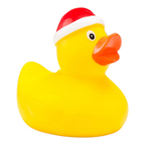 Connemara Country ROEMER WELLNESS Candy Cane rubber duck wearing a festive red and white Santa hat