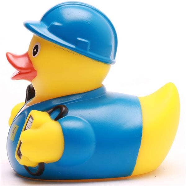 Duckshop Blue Electrician Rubber Duck