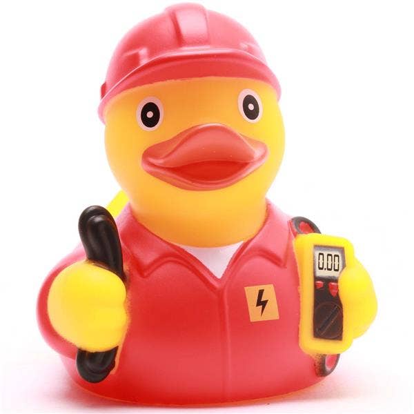 Duckshop Red Electrician Rubber Duck