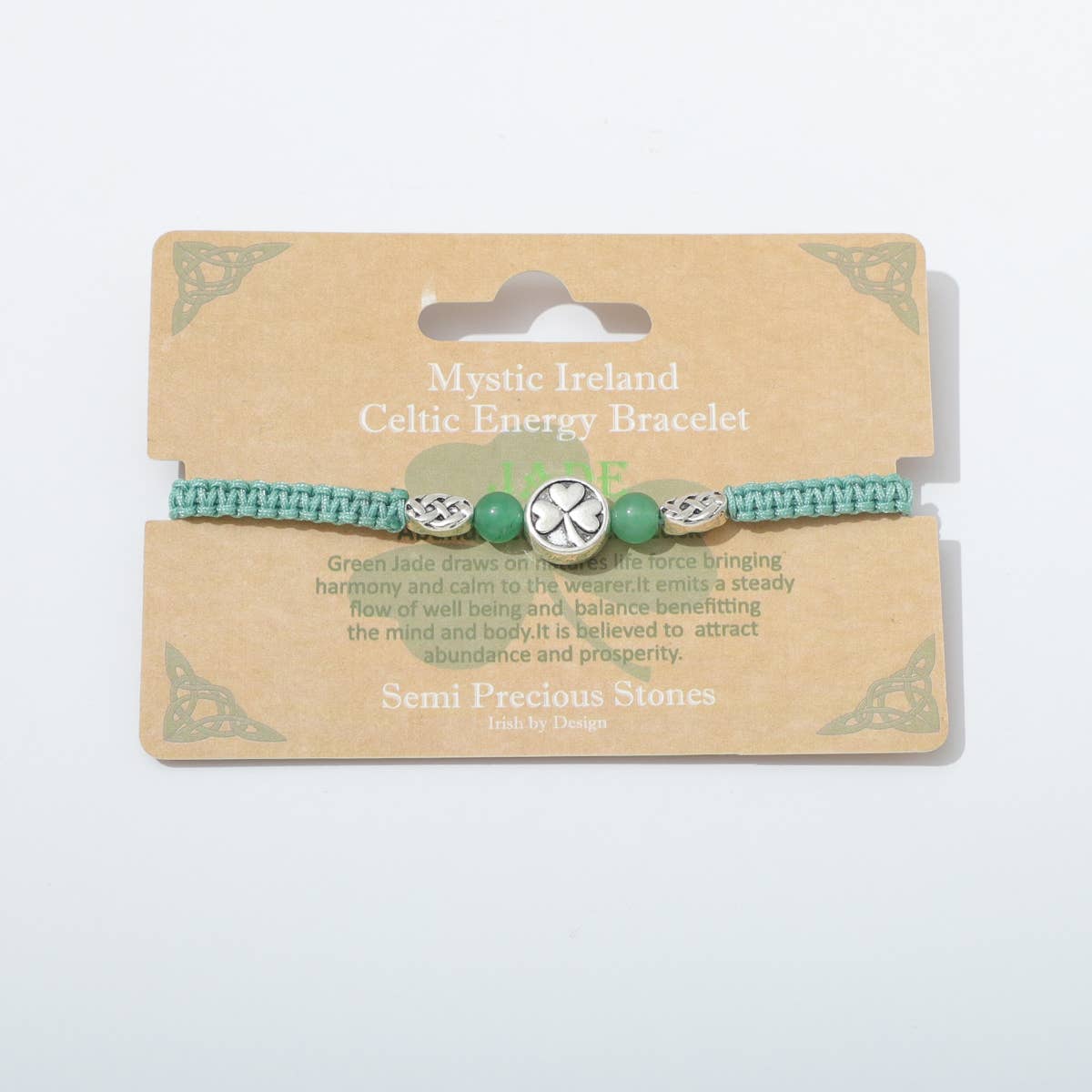 Celtic Ore Shamrock Jade Bracelet