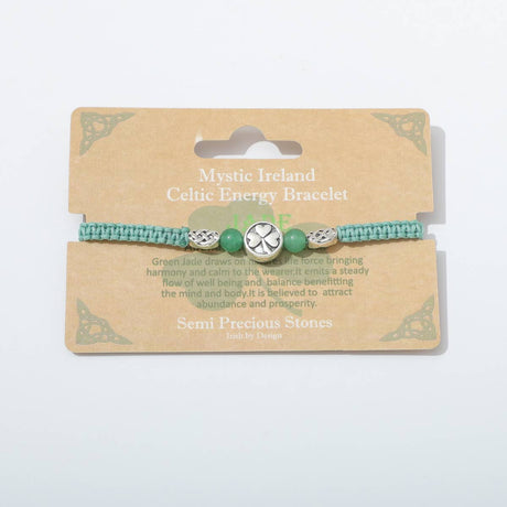 Celtic Ore Shamrock Jade Bracelet