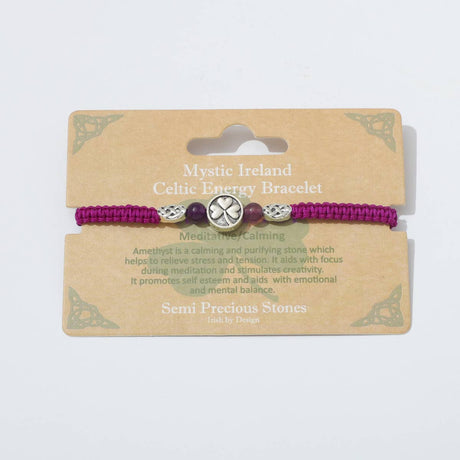 Celtic Ore Shamrock Amethyst Bracelet