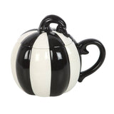 SD Black and White Striped Lidded Pumpkin Mug