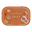 Connemara Country Paddywax Bistro pumpkin spice scented soy candle in an orange tin with sardine-style pull-tab lid.