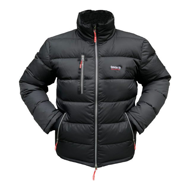 Connemara Country Breeze Up black goose down puffer coat with waterproof zippers and high collar.