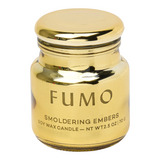 Connemara Country Paddywax Fumo metallic gold glass candle with lid in Smoldering Embers scent