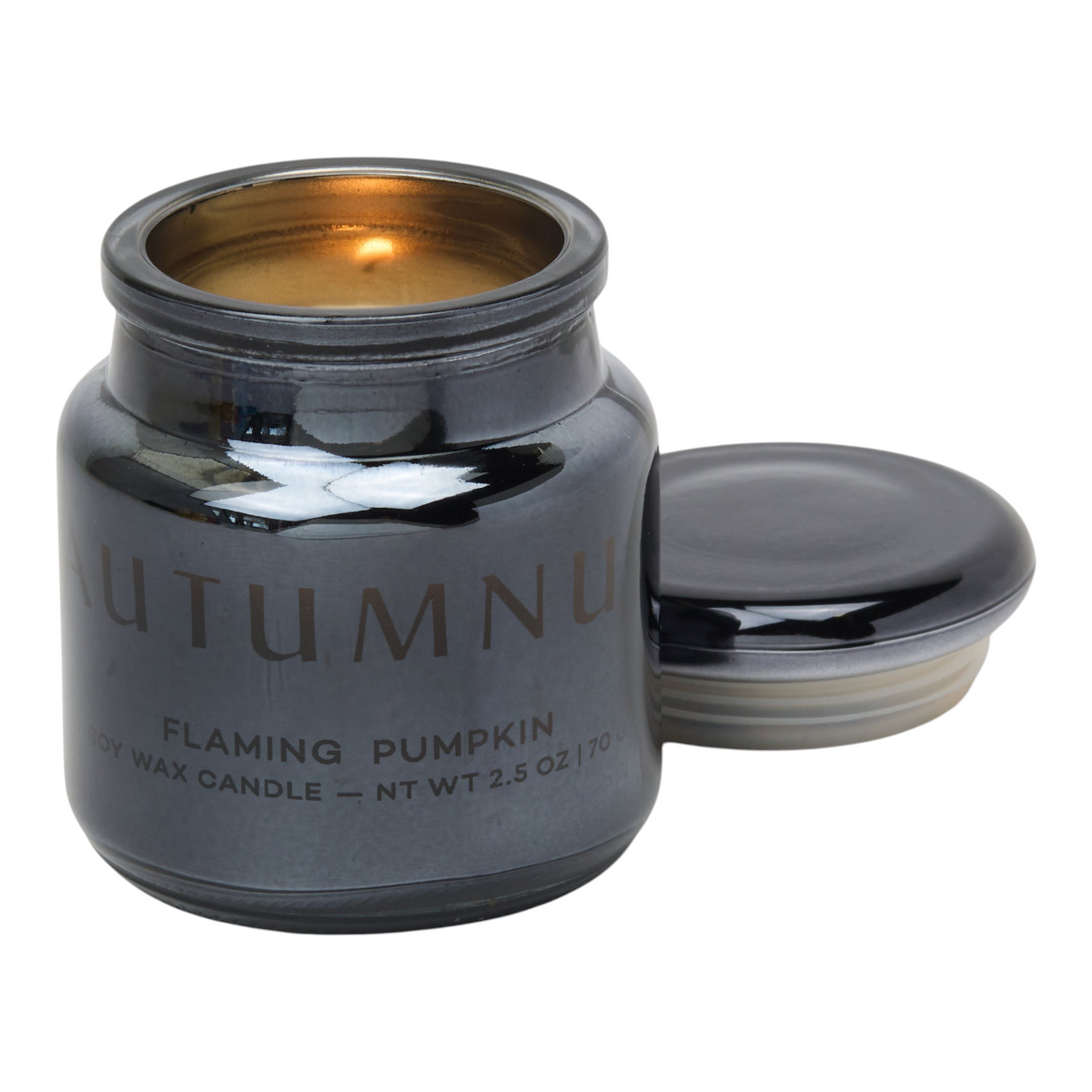 Paddywax Autumnus Metallic Glass Candle - Flaming Pumpkin