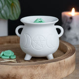SD White Triple Moon Cauldron Burner
