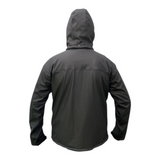 Connemara Country Breeze Up Monsoon black waterproof jacket with detachable hood, viewed from the back.