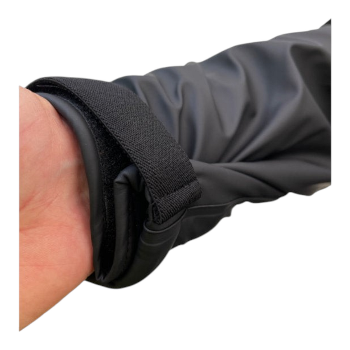 Connemara Country Breeze Up Monsoon black waterproof jacket sleeve with adjustable velcro cuff detail