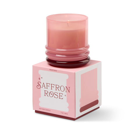 Paddywax Stacked Glass Candle Pink and Red - Saffron Rose