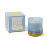 Paddywax Stacked Glass Candle Blue and Yellow - Zesty Lemon