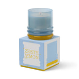 Paddywax Stacked Glass Candle Blue and Yellow - Zesty Lemon