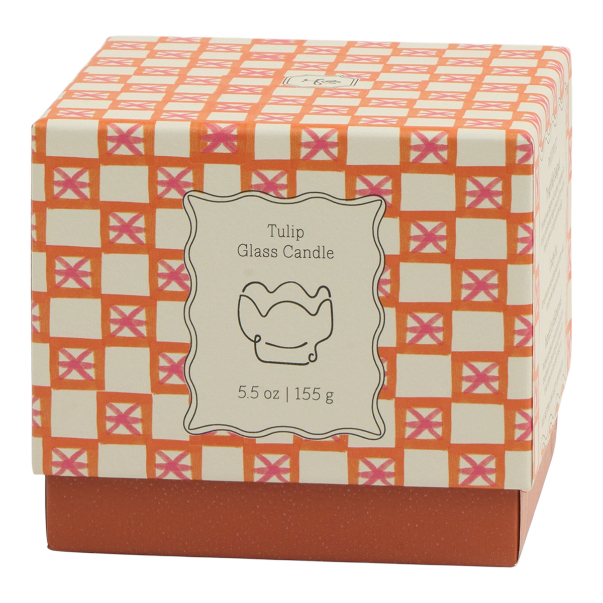 Paddywax Tulip Pink and Burnt Orange Glass Candle - Cactus Flower