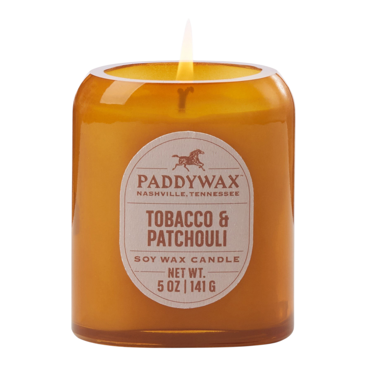 Paddywax Vista Glass Candle Amber - Tobacco & Patchouli