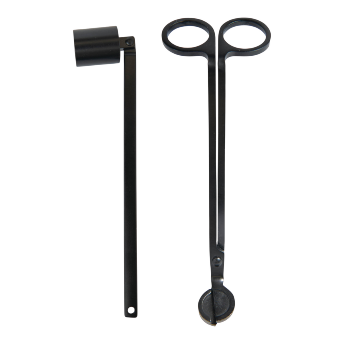 Connemara Country matte black candle wick trimmer and snuffer set for clean candle maintenance