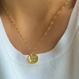 Rudies and Co Engraved Mini Disc Necklace