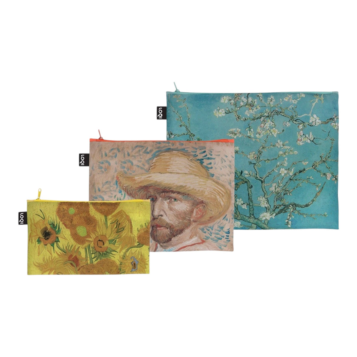 LOQI  Sunflowers, Self-Portrait, Almond Blossom Recycled Zip Pockets