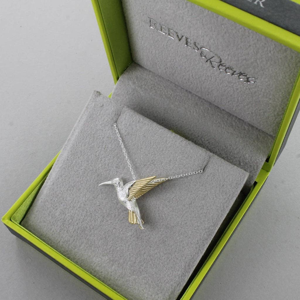 Reeves Silver and Gold Hummingbird Necklace