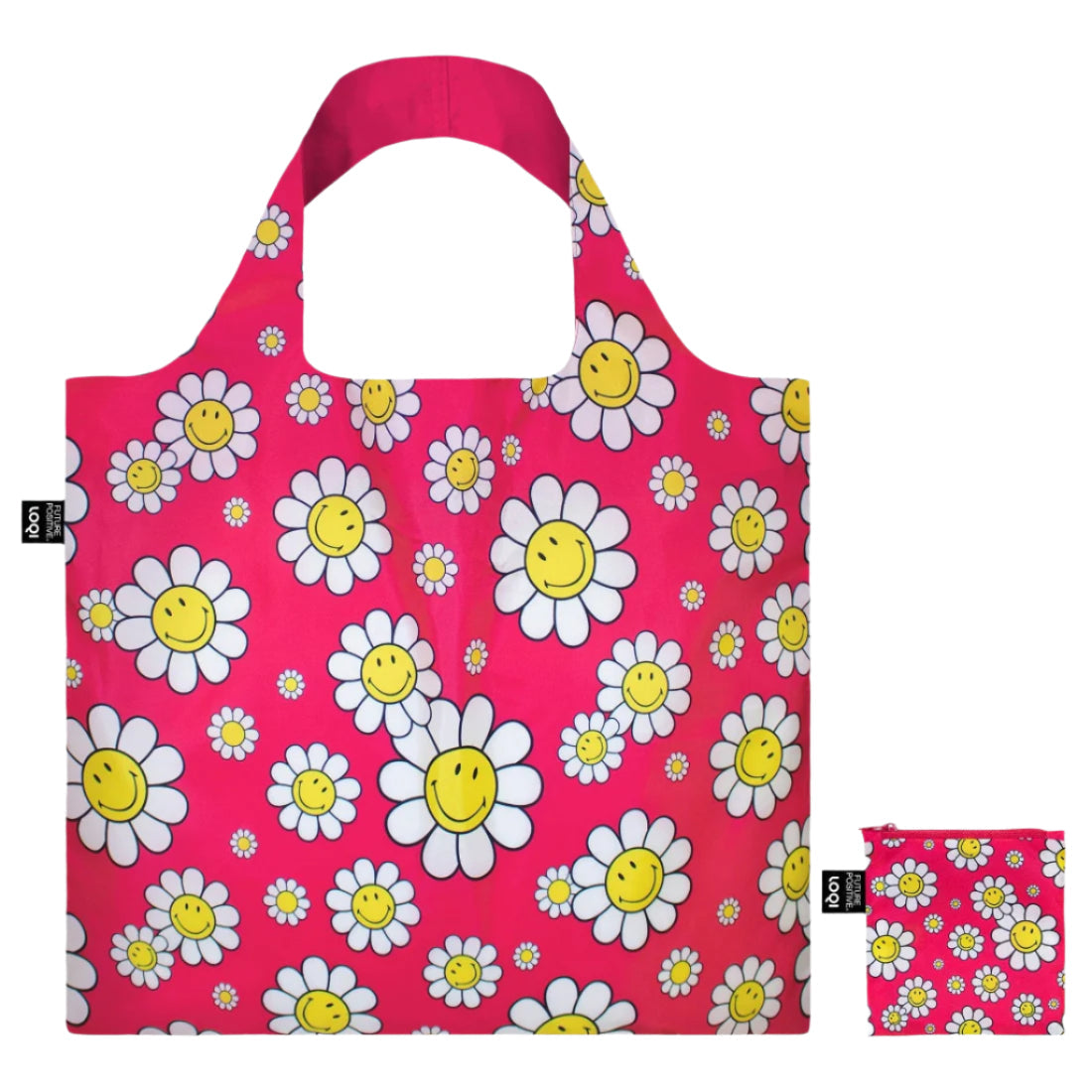 LOQI Flowers Raspberry Recycled Bag