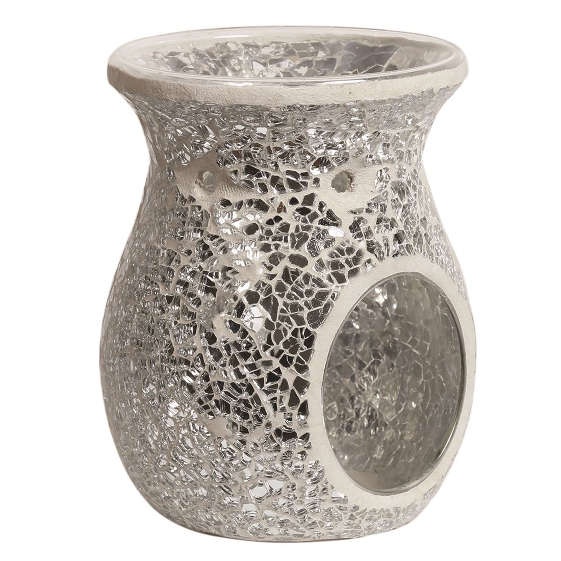Aromatize Silver Crackle Burner