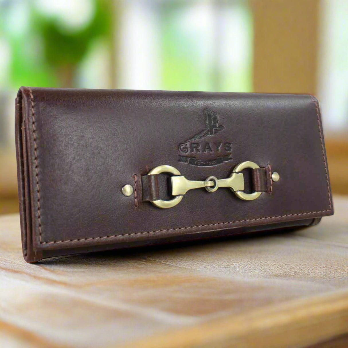 Grays 1922 Lily Snaffle Purse Leather Brown