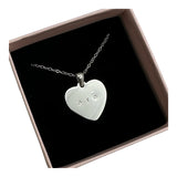 Rudies and Co Grá Irish Engraved Love Heart Necklace