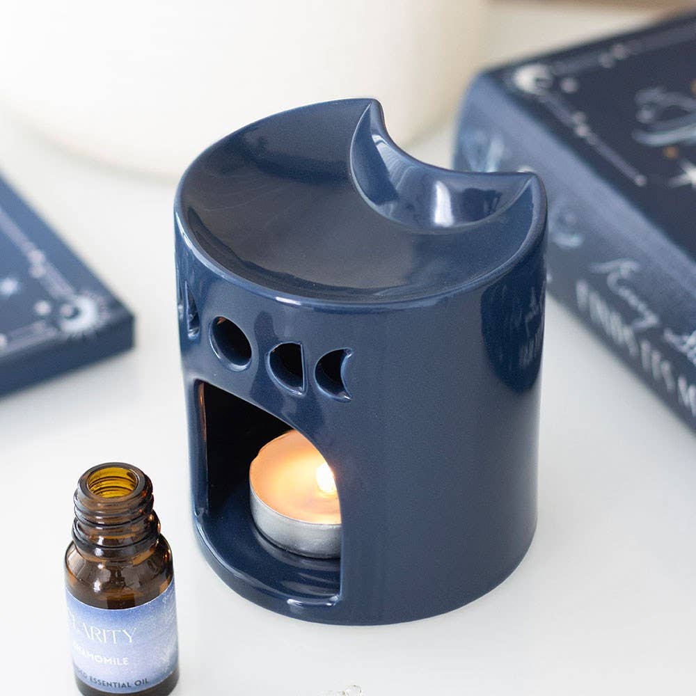 Something Different Blue Crescent Moon Oil Burner