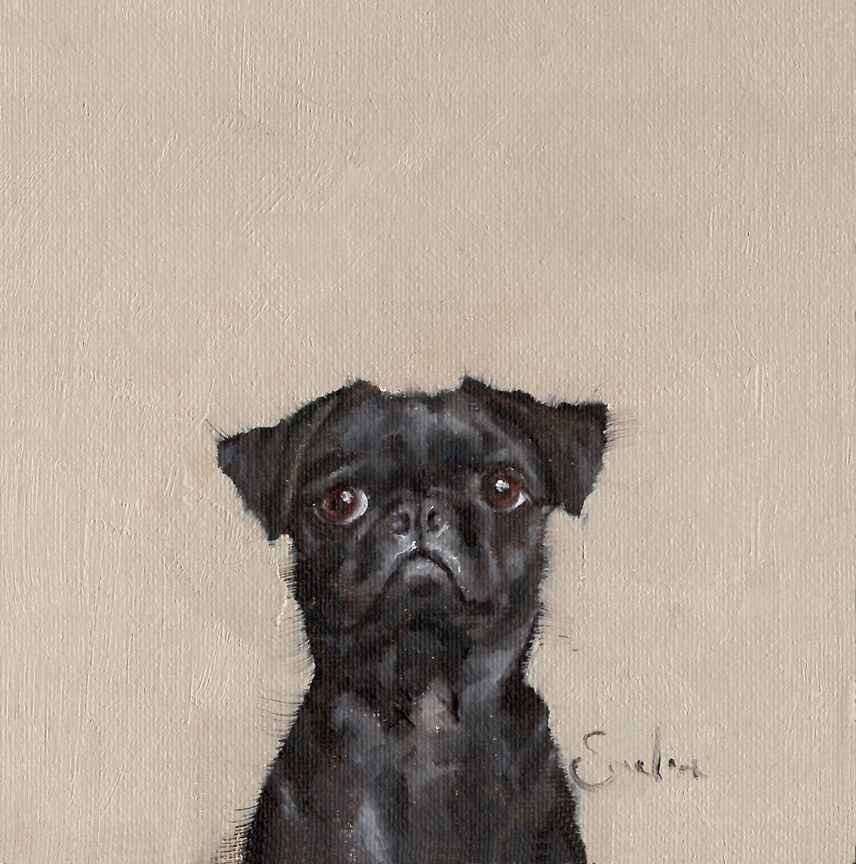 Emeline Watchorn Pug Greeting Card 6x6