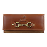 Grays 1922 Lily Snaffle Purse in Dark Tan and Suede