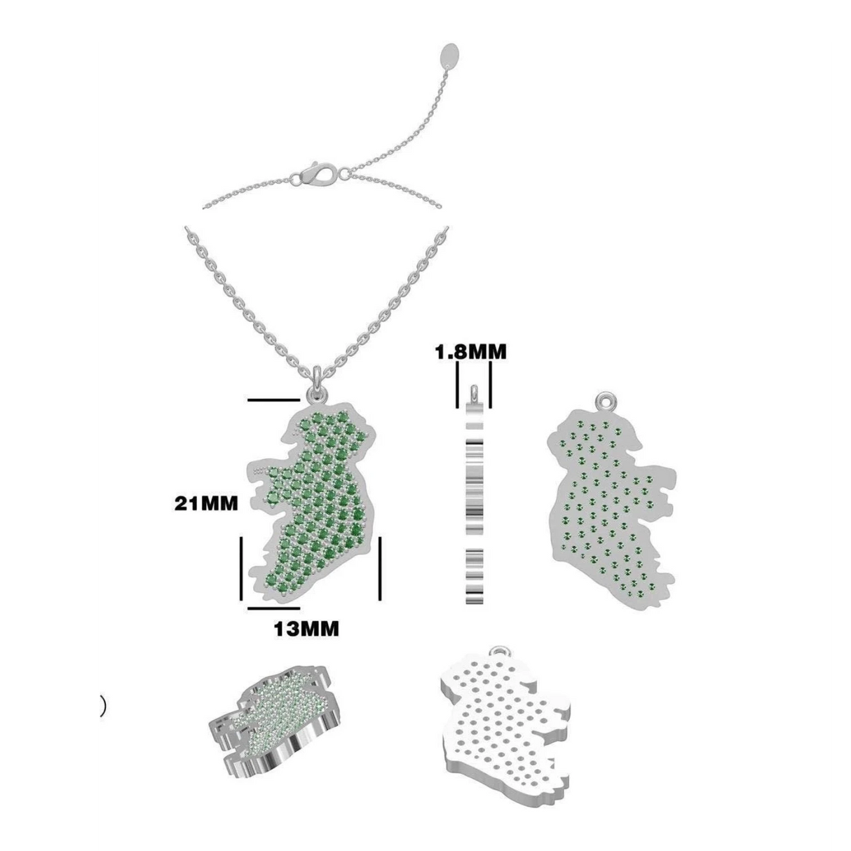 CastleKnock Designs Ireland Map Necklace