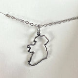 CastleKnock Designs Ireland Map Silver Transparent Necklace