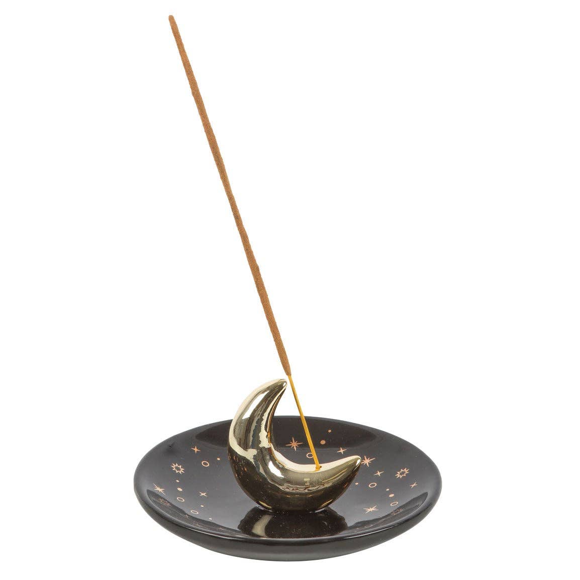 Something Different Gold Crescent Moon Ceramic Incense Stick Holder