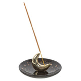 Something Different Gold Crescent Moon Ceramic Incense Stick Holder