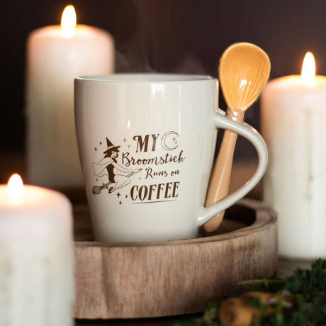 SD My Broomstick Runs on Coffee Mug and Spoon Set