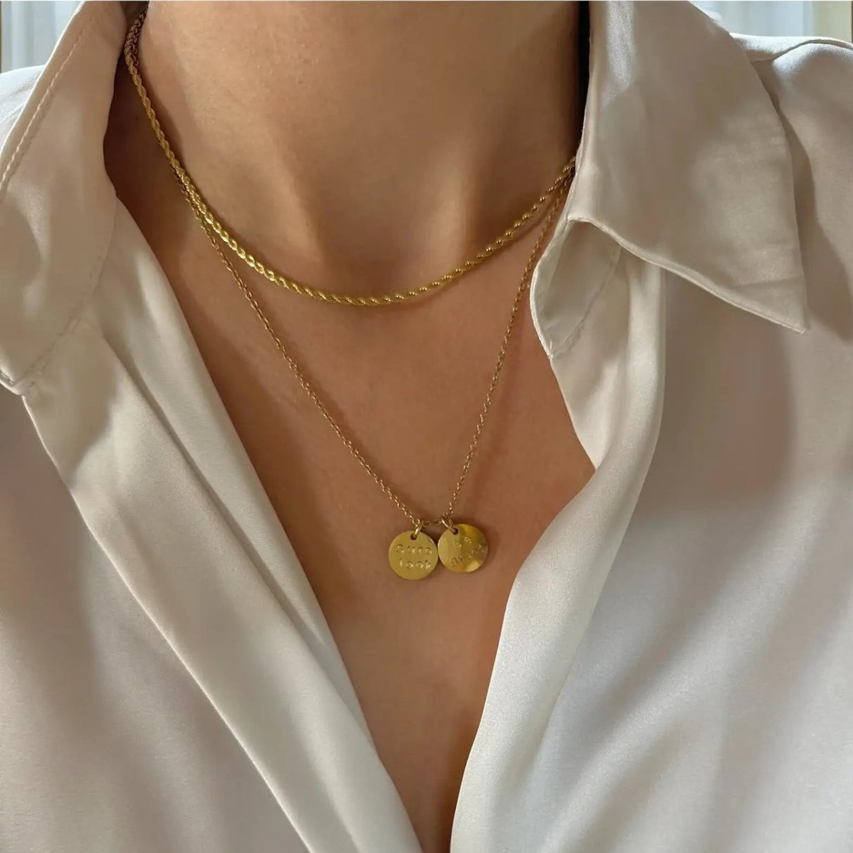 Rudies and Co  'Sure Look Be Grand'  Engraved Disc Necklace