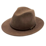 H Paris Classic Wool Fedora Hat with Belt Beaver