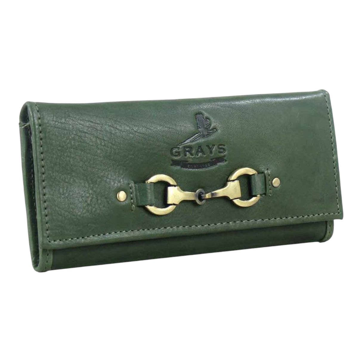 Grays 1922 Lily Snaffle Purse in Green Leather