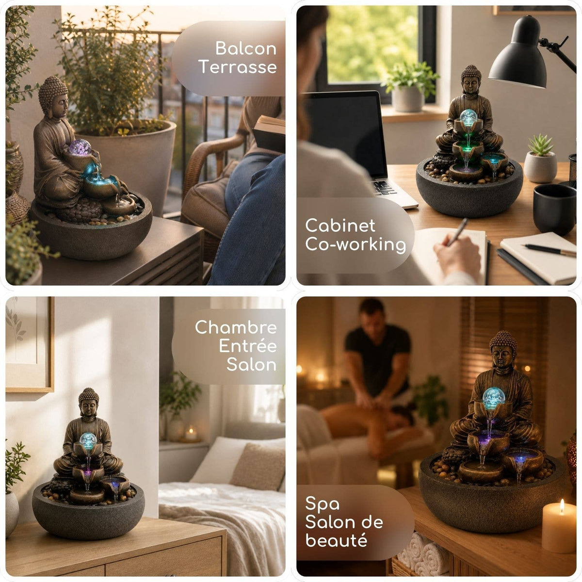 Zen Aroma Shanti Buddha Indoor Fountain