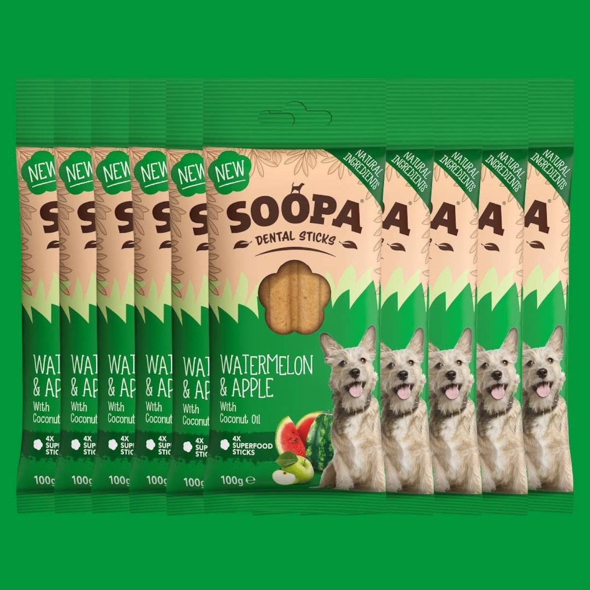 Soopa Watermelon & Apple Dog Dental Sticks